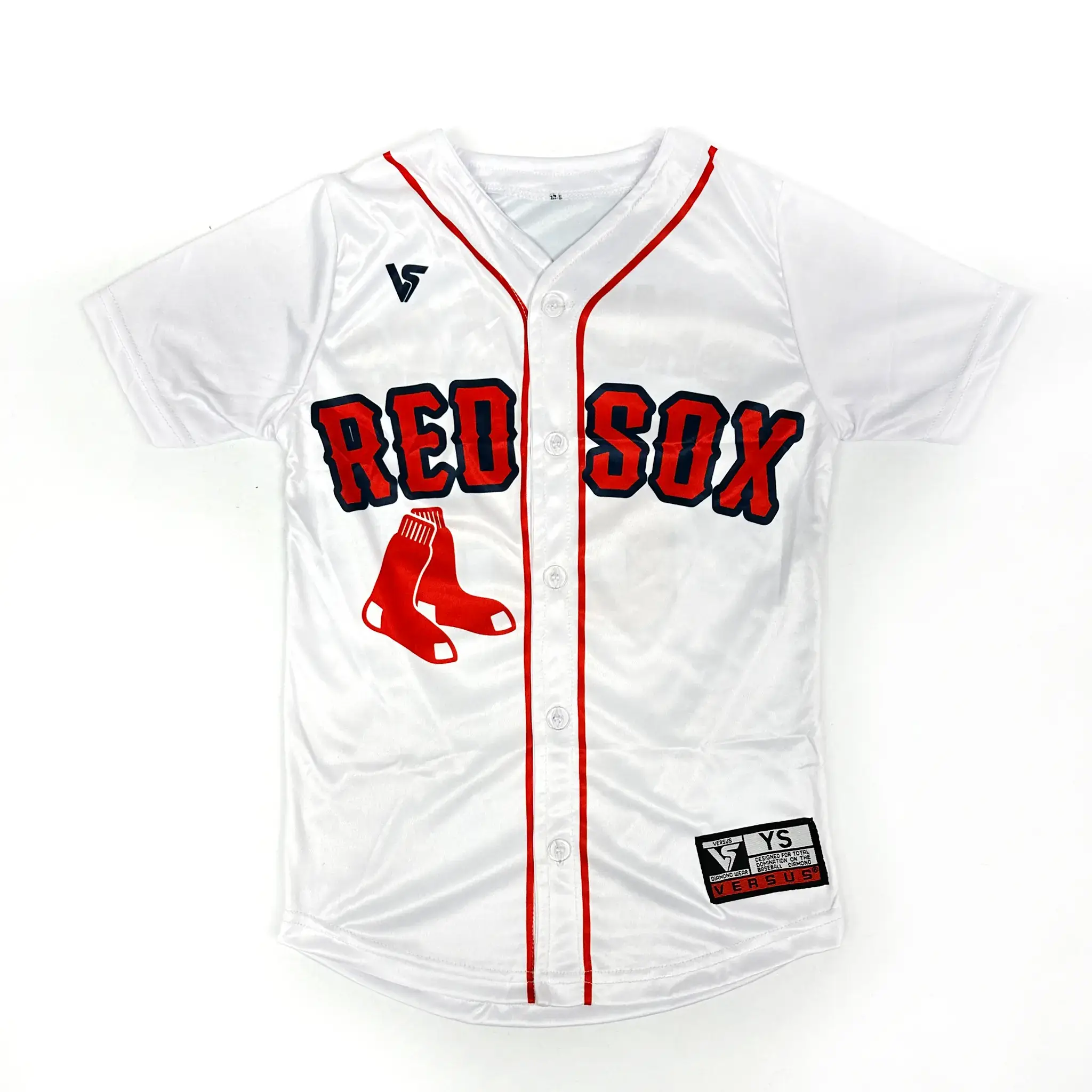 White Red Soz Baseball Jersey