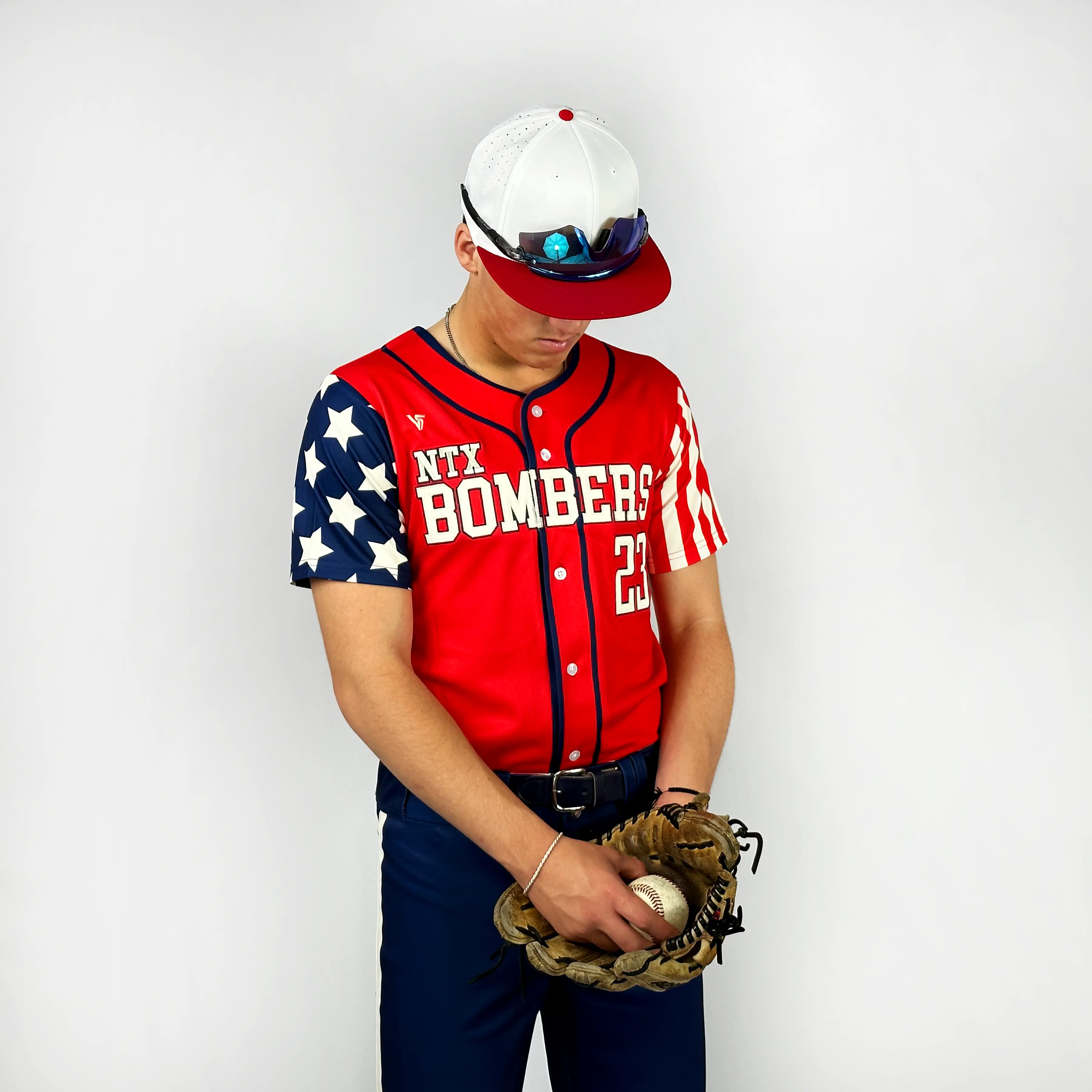 Red Bombers Baseball Uniform